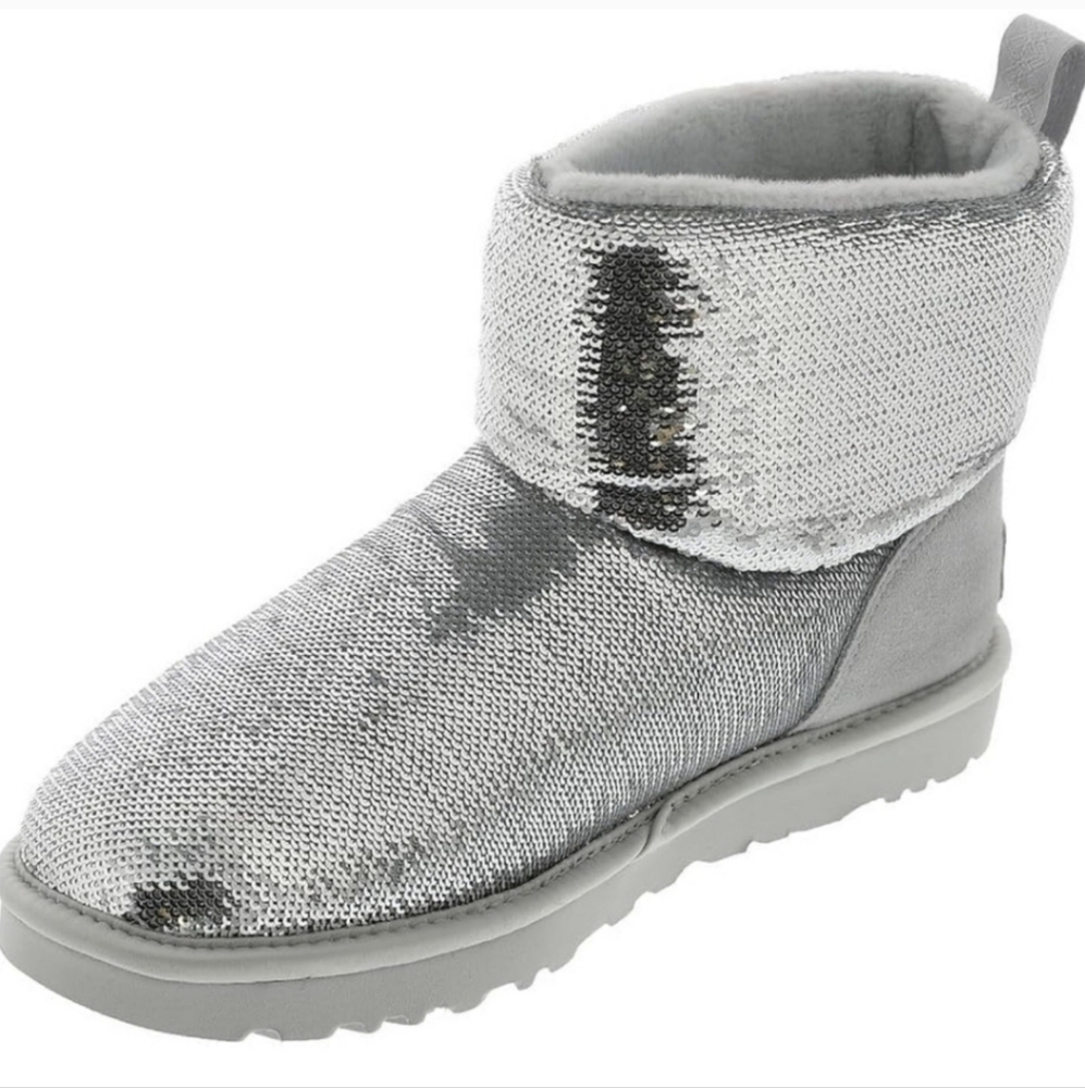 Ugg Classic Mini Mirror Ball Sequin Fur SN 1151291 Designer Winter Size 7 #137